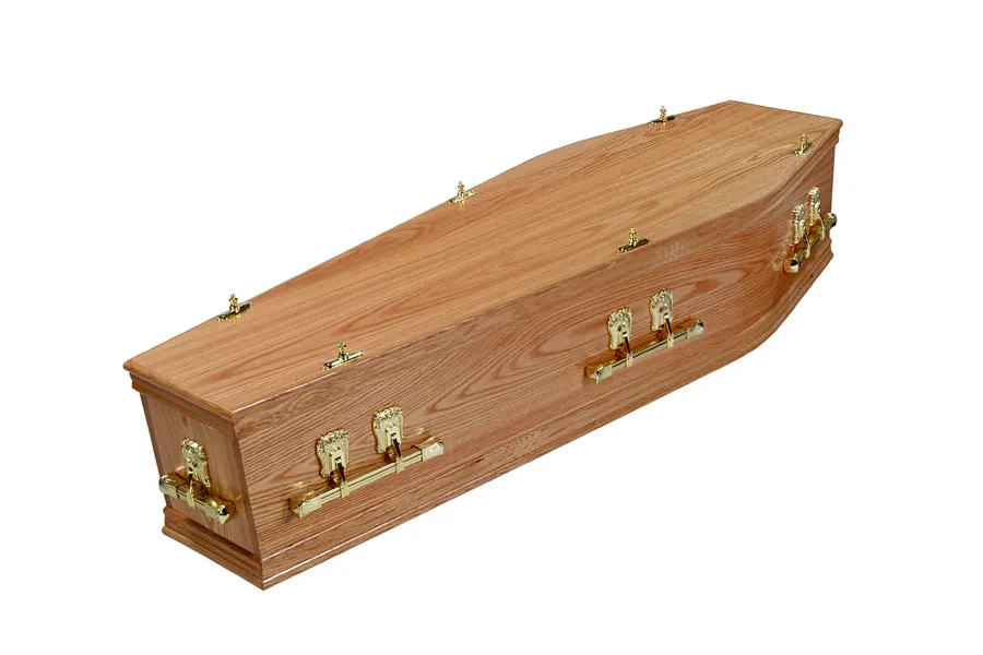 Derby solid oak coffin