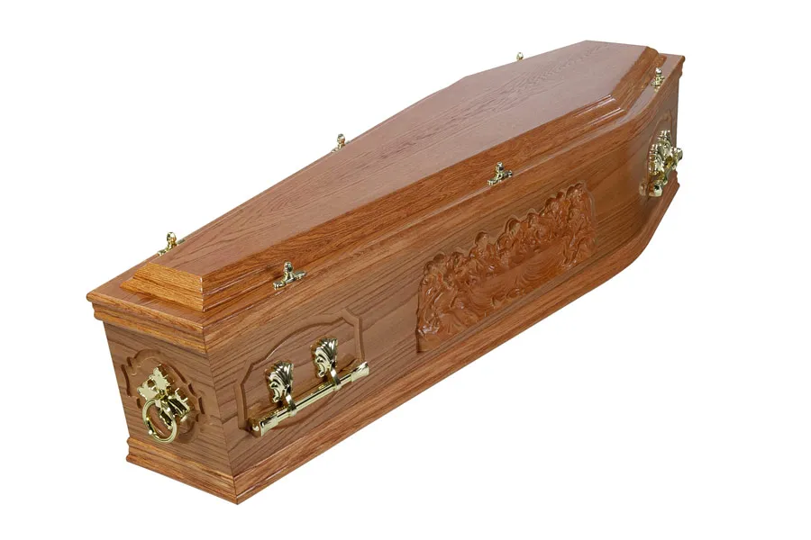 Last supper christian coffin
